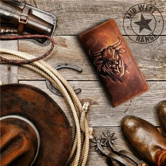 LEATHER Western Wallet for Men - Picture 5 of 7